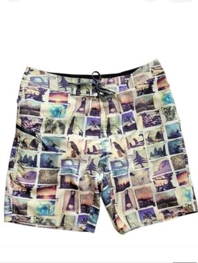 HippyTree Mens Board Shorts Photo Nature Collage Swim Trunks Beach Surfer 34